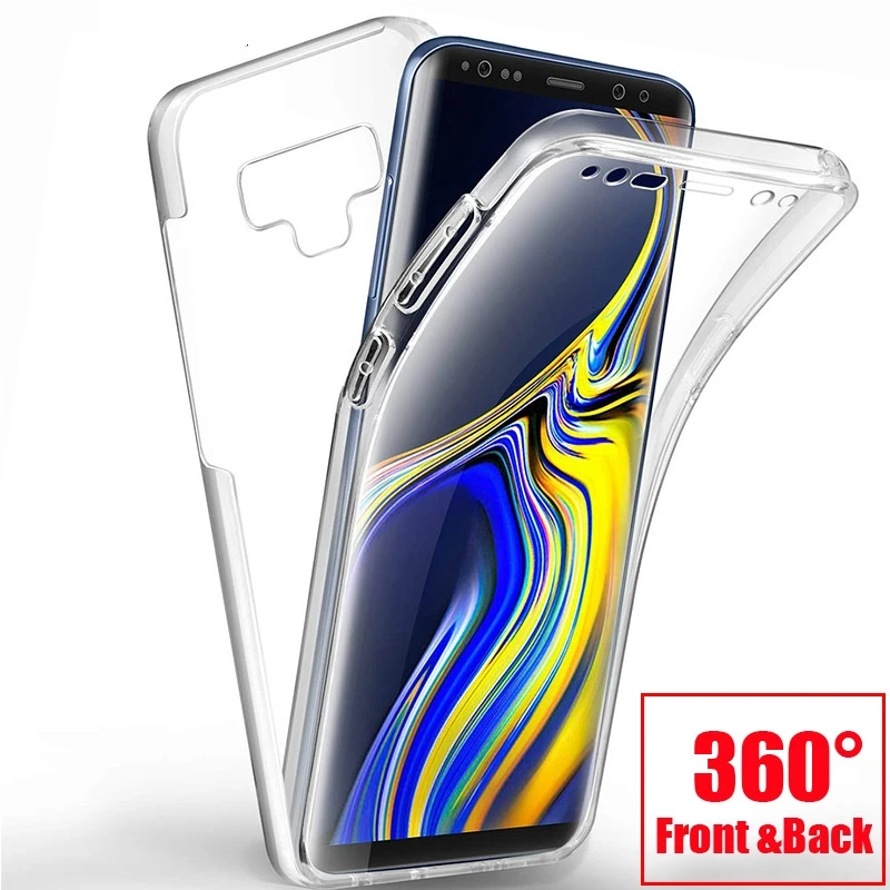 

Casing Samsung Note 10 plus Note 9 S10 plus M50 360 Full PC+PU Transparent Anti-knock Case