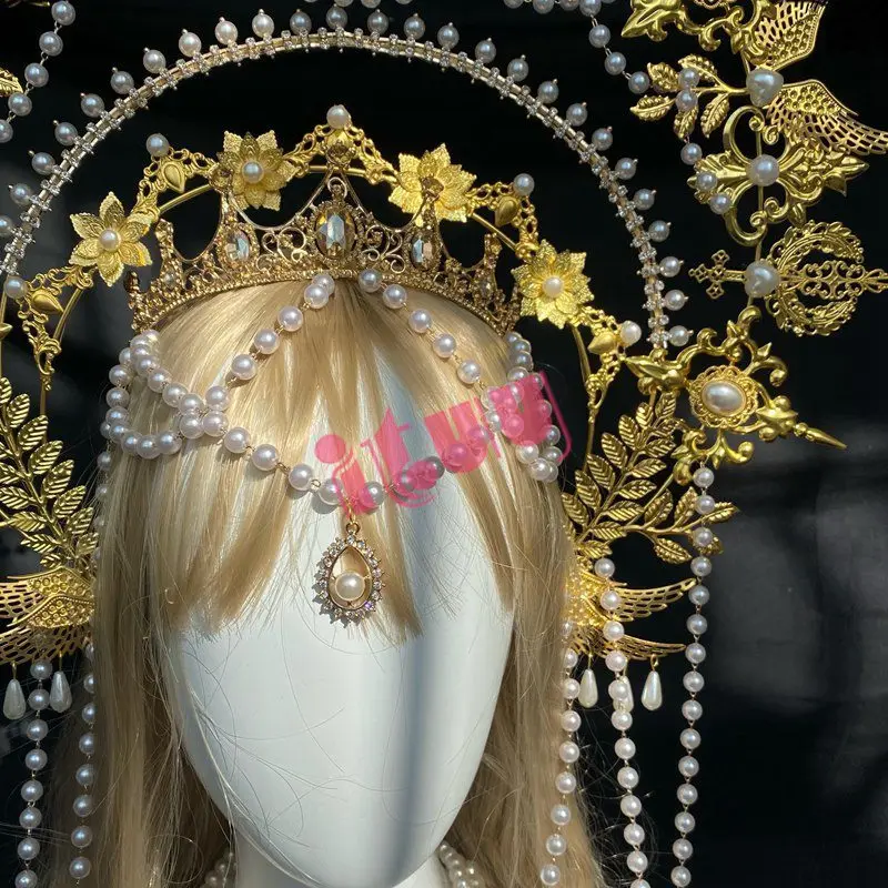 Тиара с жемчугом в стиле барокко аксессуары готическом | Тематическая одежда и