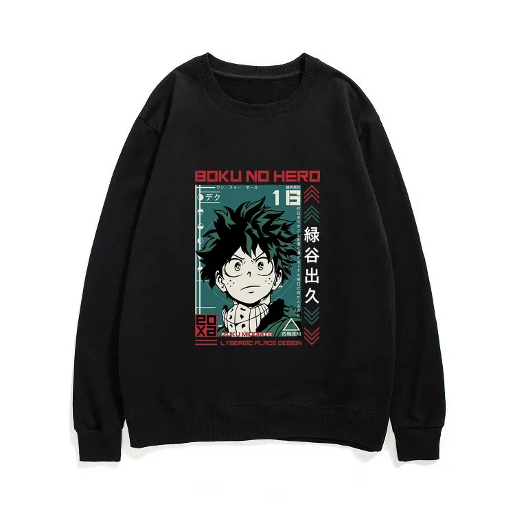 

Anime My Hero Academia Sweatshirt Unisex Sweatshirts Crewneck Men Women Midoriya Izuku Print Pullover Mens All-match Pullovers