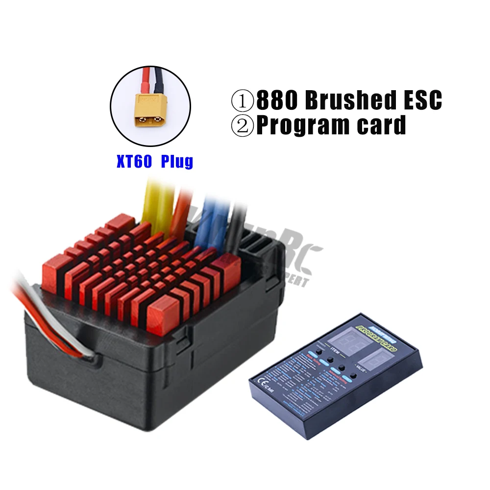 XT60 plugs Hobbywing QuicRun WP 880 80A двойной матовый водонепроницаемый ESC контроллер скорости для 1/8 RC автомобиля - Цвет: XT60 plugs