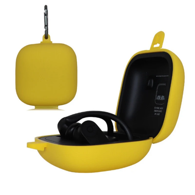 yellow Защитные Чехлы Наушники Аксессуары беспроводные Bluetooth наушники крышка силикагель сплошной цвет оболочки для Beats Powerbeats Pro - Цвет: yellow