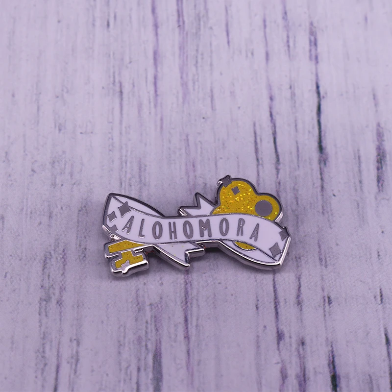 Эмалированная заколка Alohomora с золотым ключом брошка на лацканы для детской