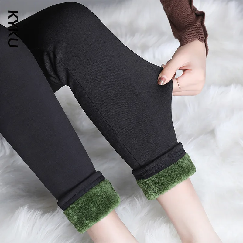 

Plus Size Women's Winter Leggings 2020 New Warm Pants Chic Velvet Thicken Slimming Cashmere Warmed Leggings With Fleece Female