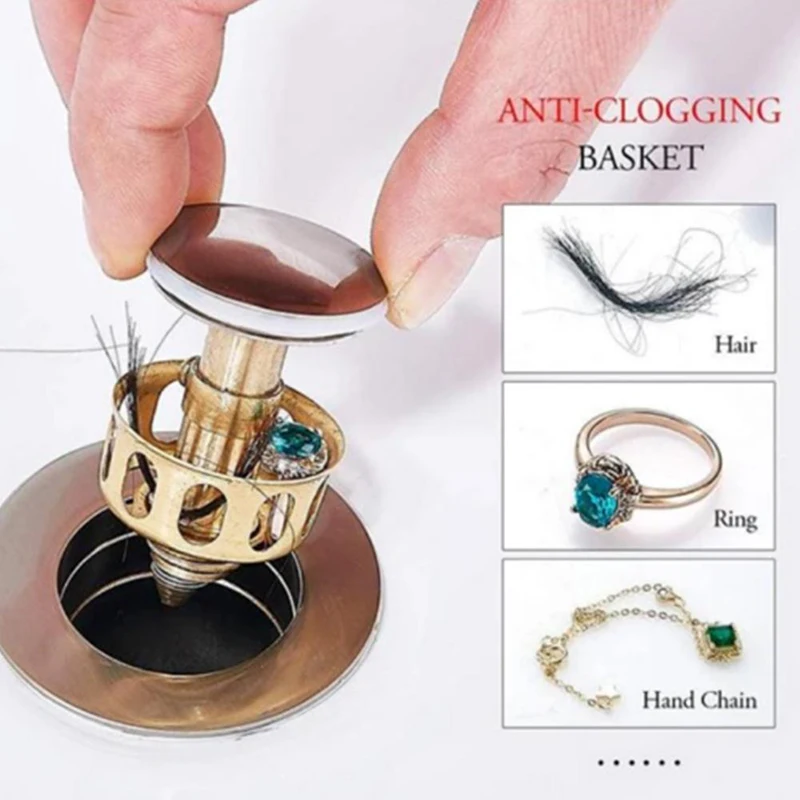 

1PC Universal Wash Basin Bounce Drain Filter Sink Drain Vanity Stopper Kitchen Faucet Accessories Bathtub Plug Trap Hair Catcher