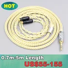 8 ядро позолоченный + синтезирование палладий Серебряный OCC сплава кабель для Shure SRH1540 SRH1840 SRH1440 наушники гарнитуры LN007625