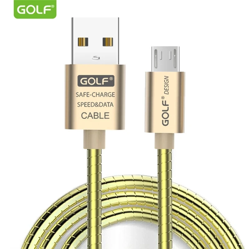 Металлический кабель Micro USB GOLF для зарядки и синхронизации данных Xiaomi 4 Redmi 7 Note 4X