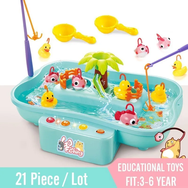 Набор игрушек для рыбалки, 21 шт./лот, для мальчиков и девочек, магнитная игрушка для детей, квадратная рыба, горячий подарок для детей, 2019 от AliExpress WW