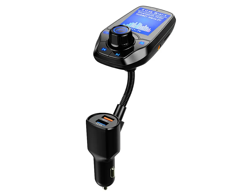 Автомобильный Bluetooth fm-передатчик без рук MP3-плеер цветной большой экран пусковой приемник QC3.0 Bluetooth радио передатчик T26D
