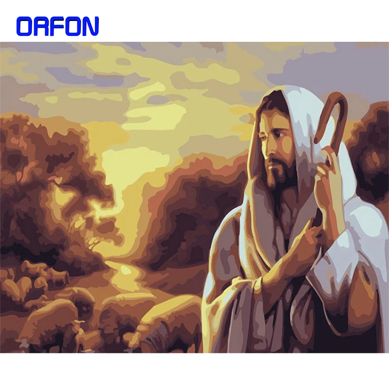 ORFON рамка DIY Краска ing по номерам Jesus акриловая Холст ручная краска ed масляная для