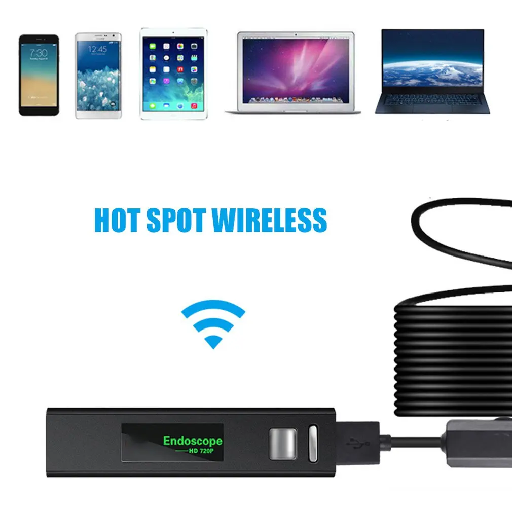 1 шт. черный 1200P Ультра Прозрачный эндоскоп для Apple Android Wifi мобильный телефон 8 мм