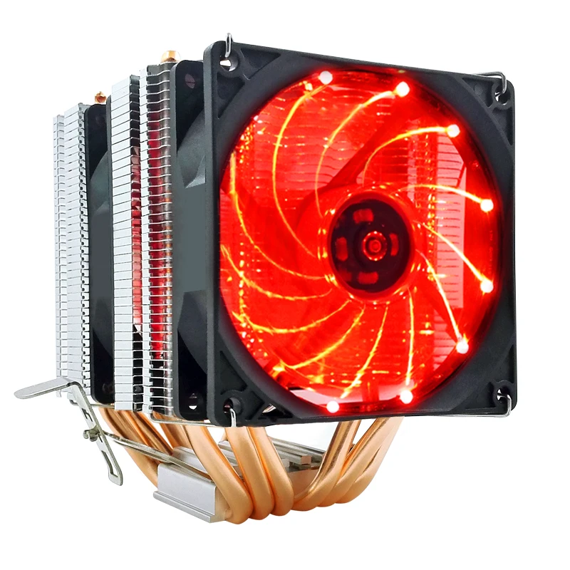 

CPU Cooler 4Pin PWM Pure 6 Copper Pipes blue red colorful work quiet for Intel Lga2011-2066-X99-X299 CPU Cooling Fan