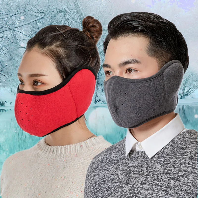 

Меховые наушники 2 в 1, зимние наушники, теплые наушники, теплая маска для лица, зимние аксессуары для женщин и мужчин, велосипедные наушники