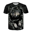 Новинка 2020, летняя футболка для мужчин с 3d рисунком волка, футболки с 3d рисунком животных, Мужская крутая Мужская футболка, модные топы, женская верхняя одежда