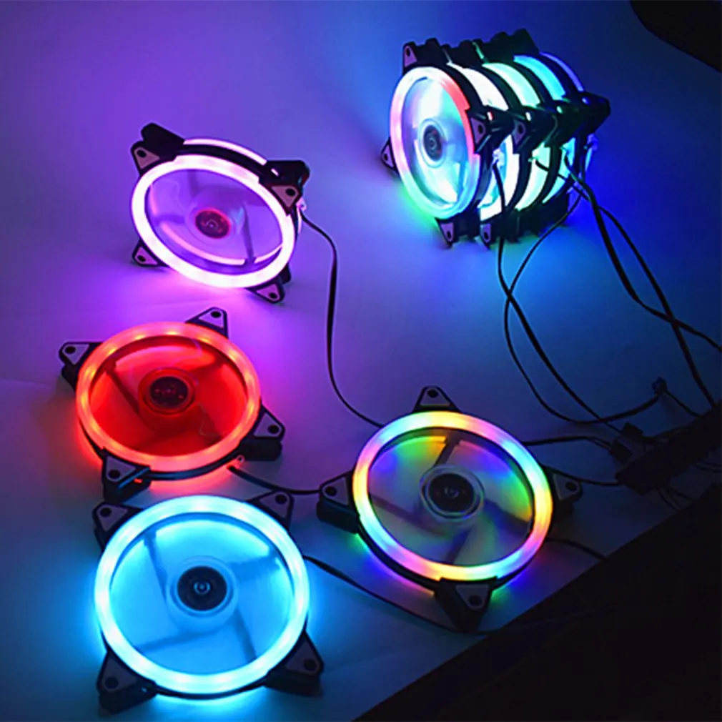 12cm Dual Aurora Aperture Fan RGB Case Pc Glare Coolercase Verstelbare Computer Koelventilator | Компьютеры и офис