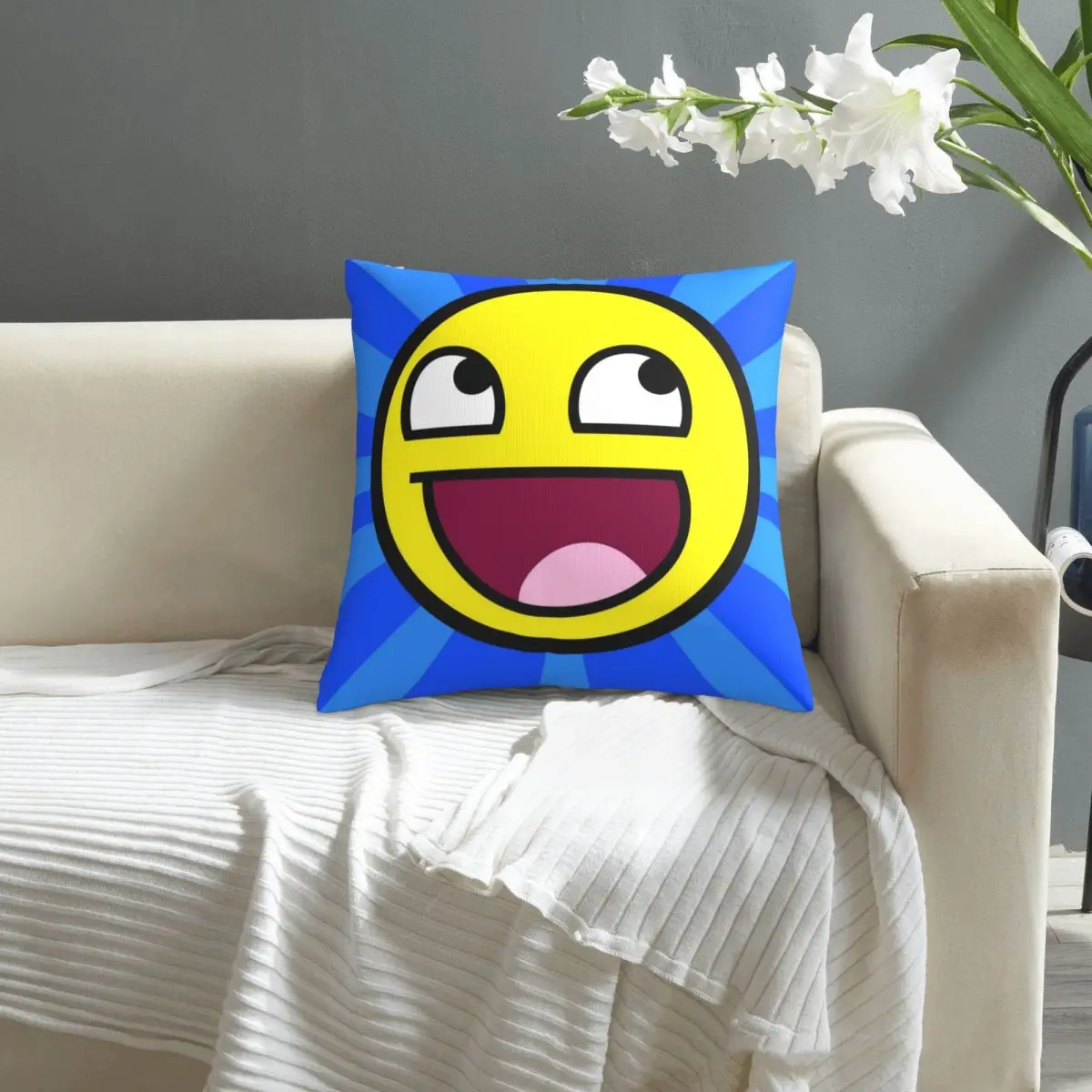 

Awesome Face pillowcase printed cushion cover sofa waist pillow pillow cover