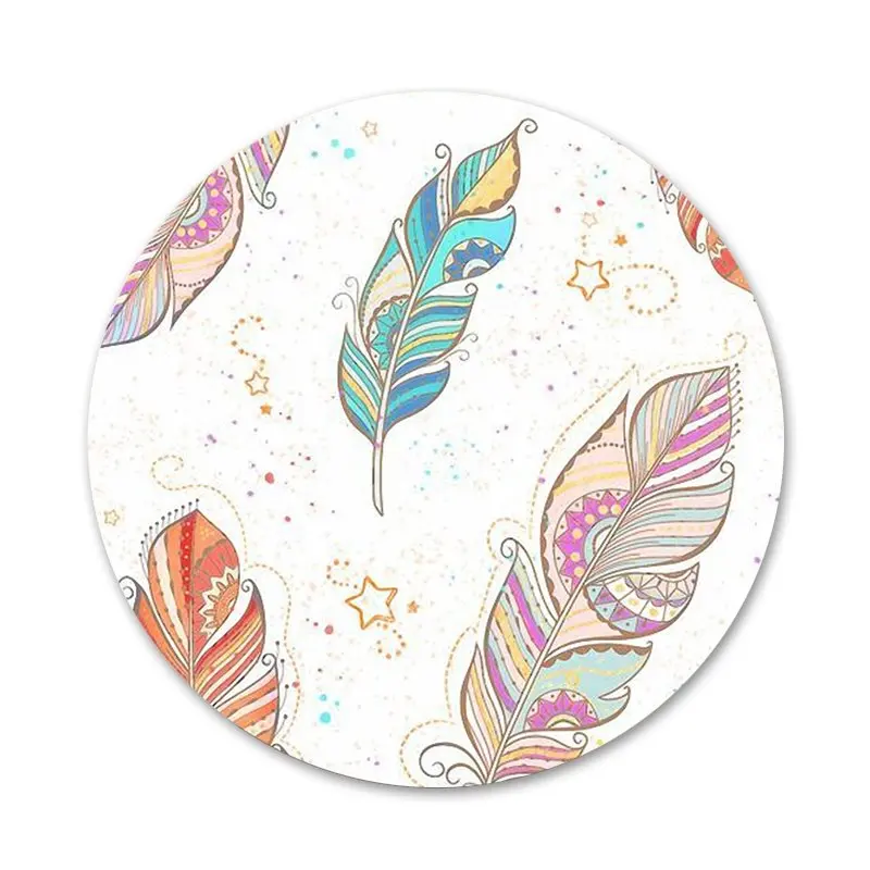 

Colorful Watercolour Feathers Badge Brooch Pin Accessories For Clothes Backpack Decoration gift