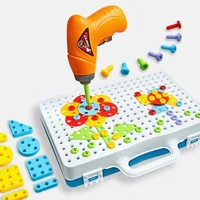 2020 childrens wisdom early education electric drill electric screwdriver screw disassembly and assembly of block board
