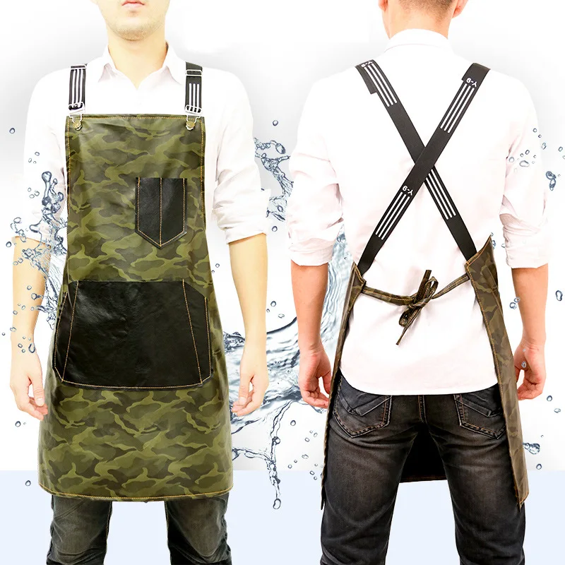 

Waterproof Kitchen Aprons For Woman Men Chef Work Apron For Grill Restaurant Bar Shop Cafes Beauty Nails Studios Uniform