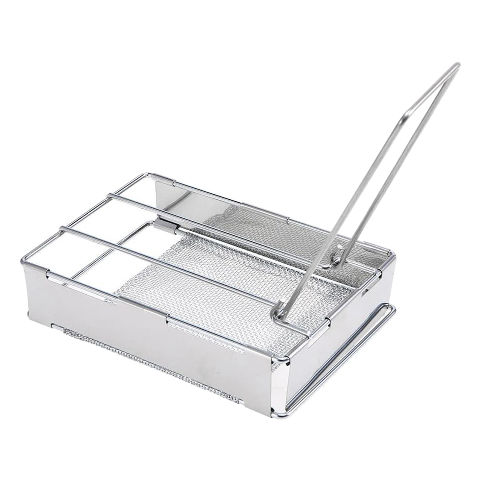 

Stainless Steel Foldable Camp Stove with Long Handle Tray Toast Rack Stove -