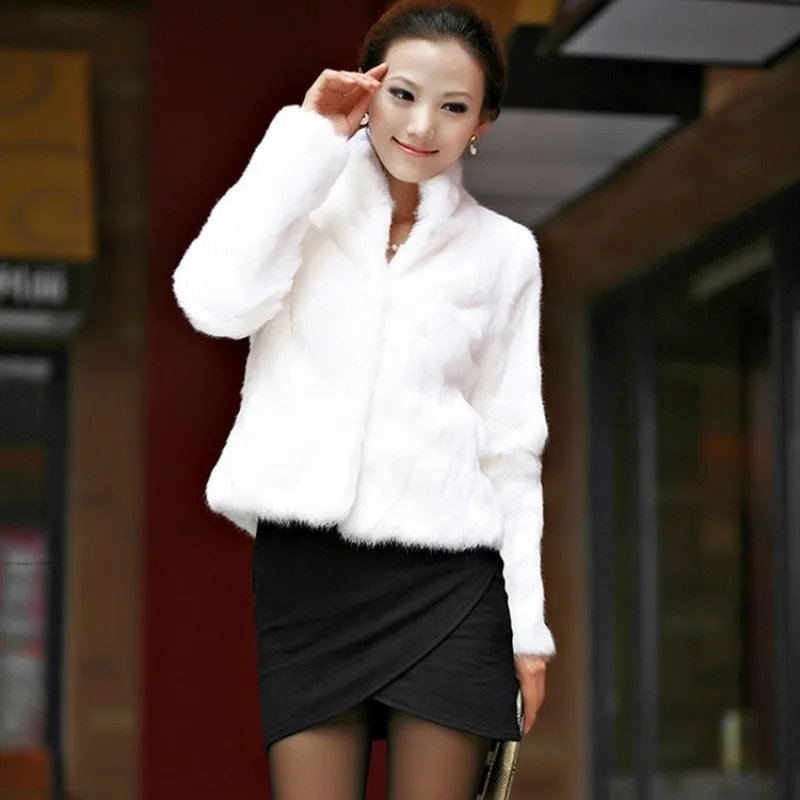 

Winter Furry Faux Fur Short Style Women Long Sleeved Office Lady Warm Outwear Coat Female Jackets Slim Fit Overcoats S-3XL