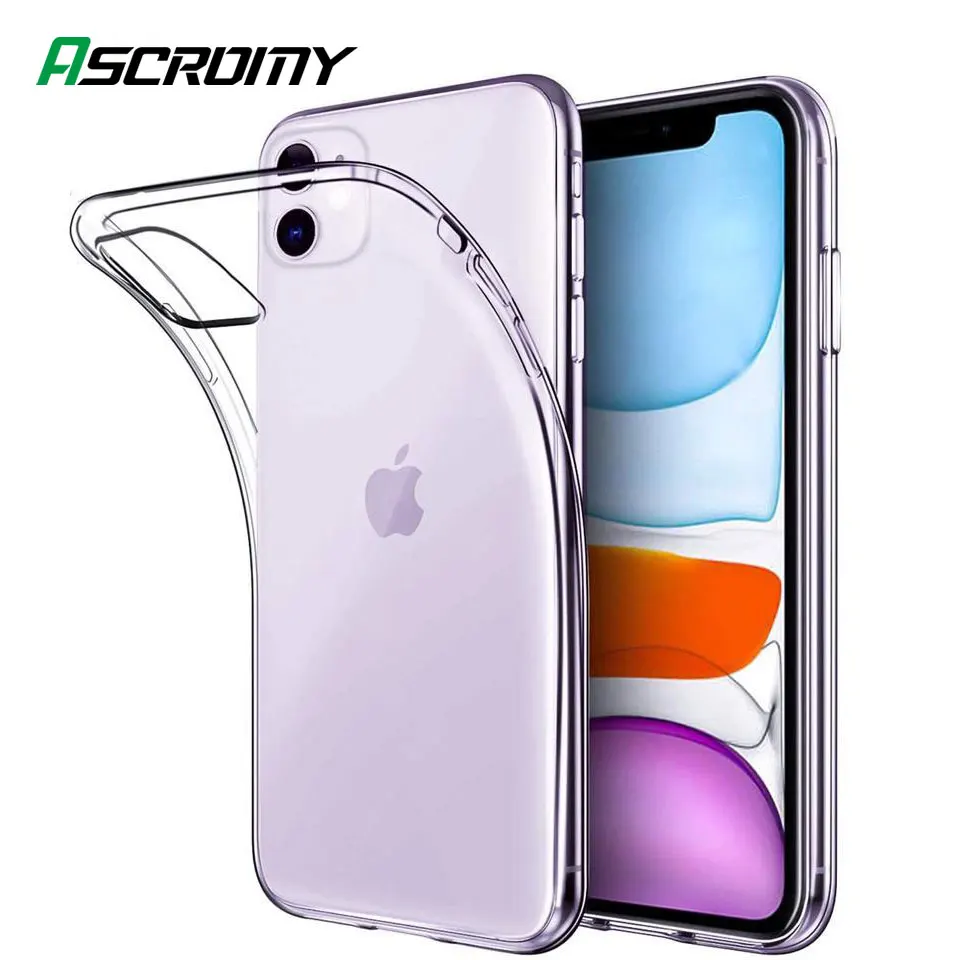 Ультратонкий Прозрачный чехол для iPhone 11 Pro Max 11Pro XS X XR 7 8 Plus 6 6S SE 2020 12 Mini прозрачный