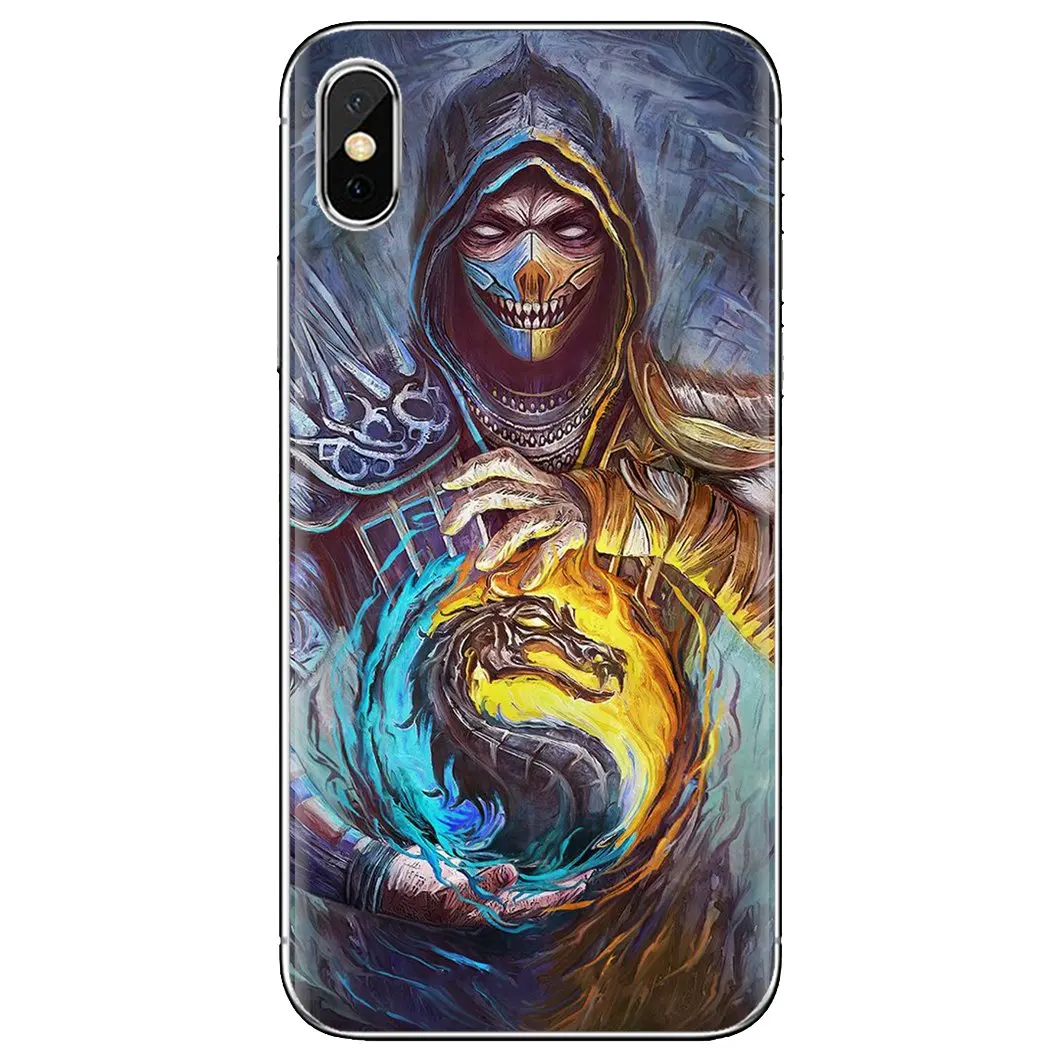 Мягкий кожаный чехол Scorpion Sub Zero Mortal Kombate для Huawei Y6 Y5 2019 Xiaomi Redmi Note 4 5 6 7 8 Pro Mi A1 A2 A3 6X 5X 7A