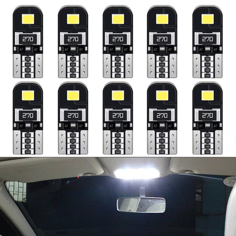 Автомобильная светодиодная лампа T10 W5W Canbus 10x без ошибок для салона Mercedes W203 W204 W211
