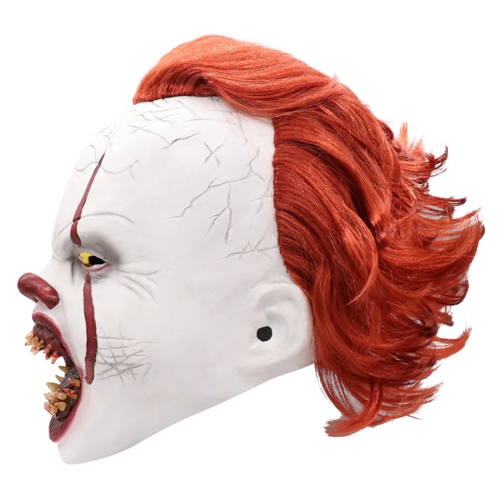 Светодиодный фонарь маска пеннивайза It Chapter Два страшных клоуна Косплей Хэллоуин латексные маски