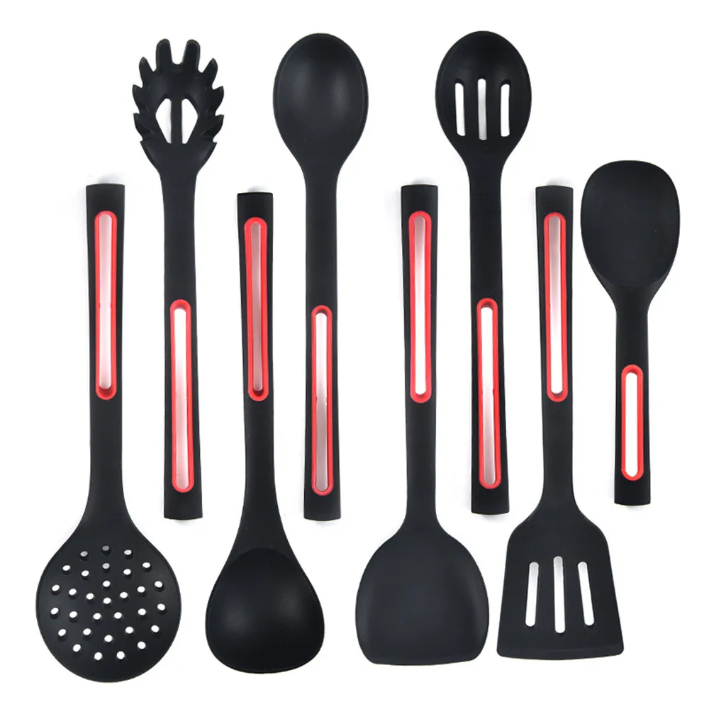 

8pcs Silicone Kitchen Cooking Tool Set Utensils Spatula Shovel Slotted Soup Spoon Turner Scraper Pasta Server Ladle Kitchenware