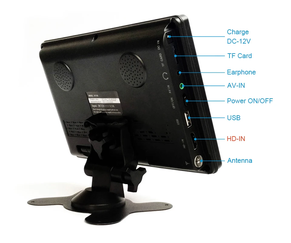 D768 7-дюймовый портативный TV DVB-T2 ATSC tdt цифровой и аналоговый мини-Телевизор для