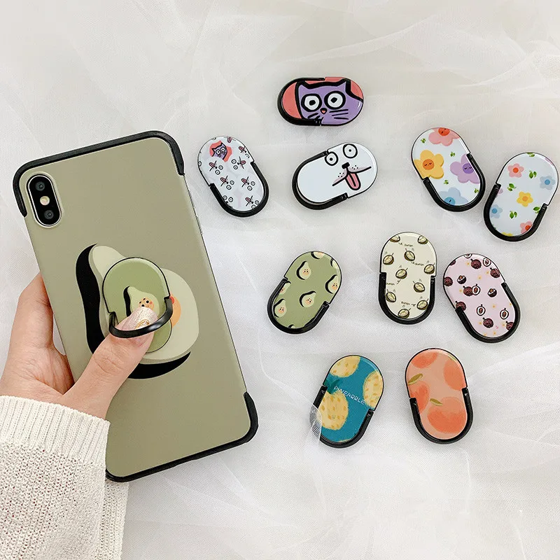 Новый ультра тонкий мультфильм складной кронштейн кольцо Пряжка авокадо