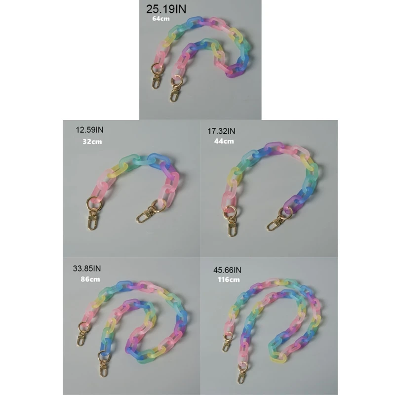 

Multicolor Frosted Acrylic Thick Chain Bag Accessories Charms Purse Chain Strap Shoulder Crossbody Bag Handbag Decor