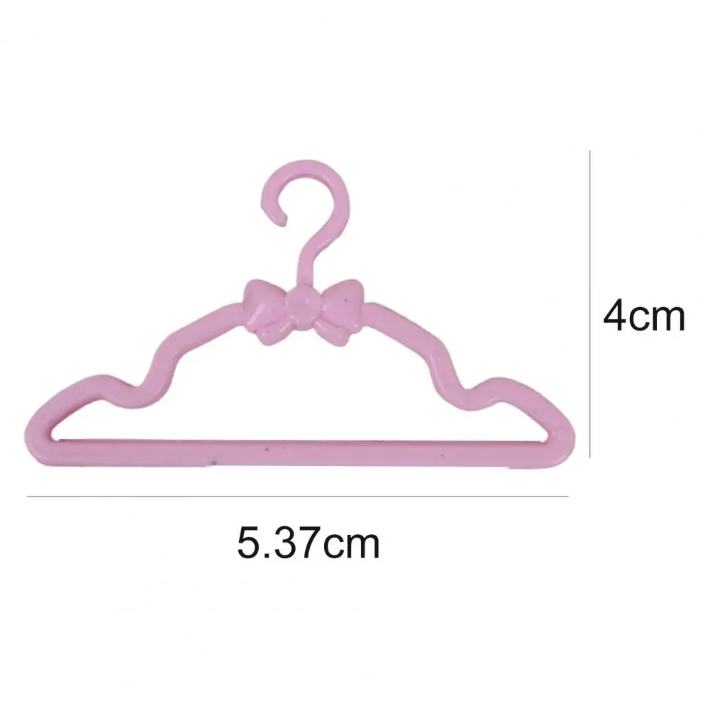 

20 Pcs Dollhouse Hangers Reusable Multifunctional Plastic Pink Miniature Clothes Rack for Doll Kid Pretend Play Game Props Toy