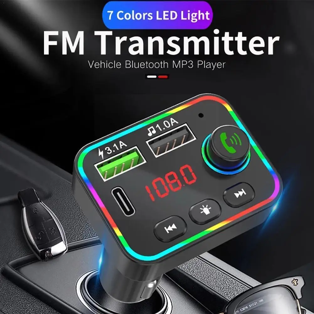 

Bluetooth-compatible Car FM Transmitter MP3 Audio Player Handsfree with Adapter Kit PD 3.1A Wireless USB Charging Fast Car B3A0