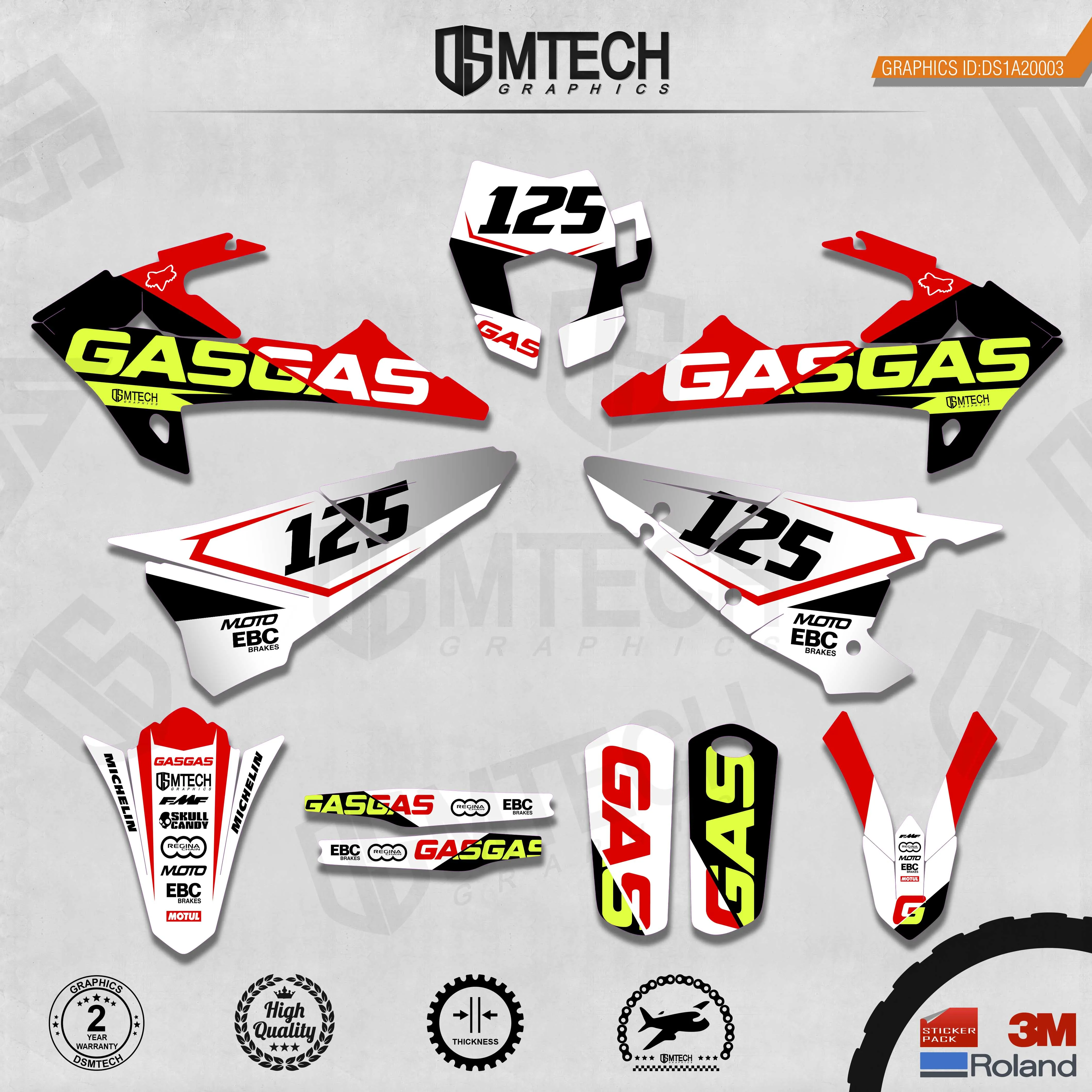 DSMTECH Customized Team Graphics Backgrounds Decals 3M Custom Stickers For  GASGAS 2018 2019 2020  EC 003