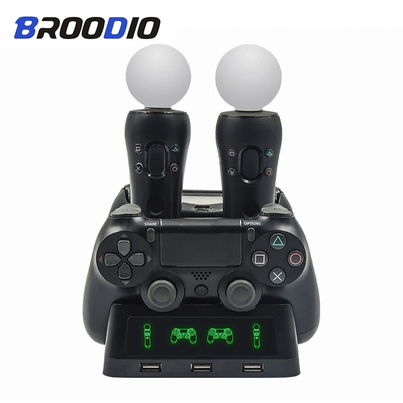 Зарядная док-станция для PS4 PS Move геймпад 4 в 1 с зарядным устройством подставка