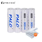 Аккумуляторные батарейки PALO, литий-ионные батарейки 900 мАч, 3,7 в, 14500 AA для светодиодных фонариков, фар, фонариков, мыши