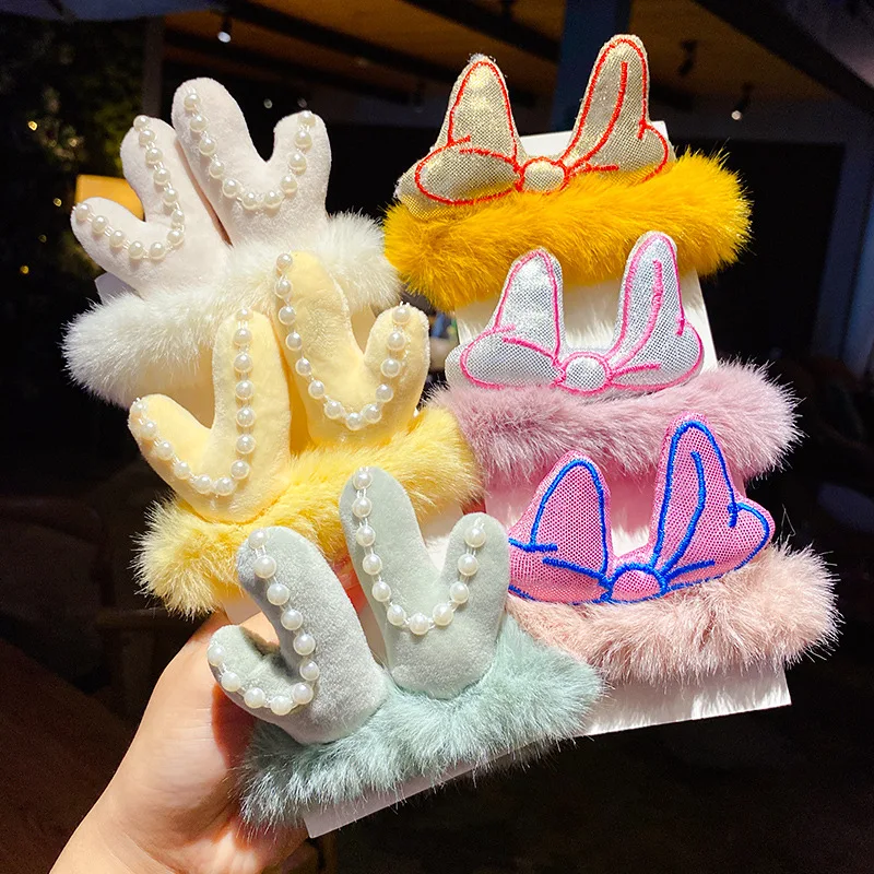 

Новинка эластичные резинки для волос с бантом и мультяшными рогами Завязки для волос головной убор для девочек заколки для конского хвоста ...