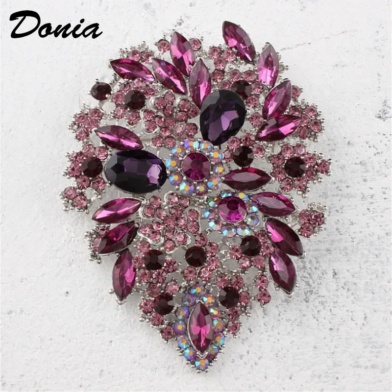 

Donia Jewelry Fashion Europe and the United States high-end bride brooch rhinestone flower alloy big brooch coat accessories