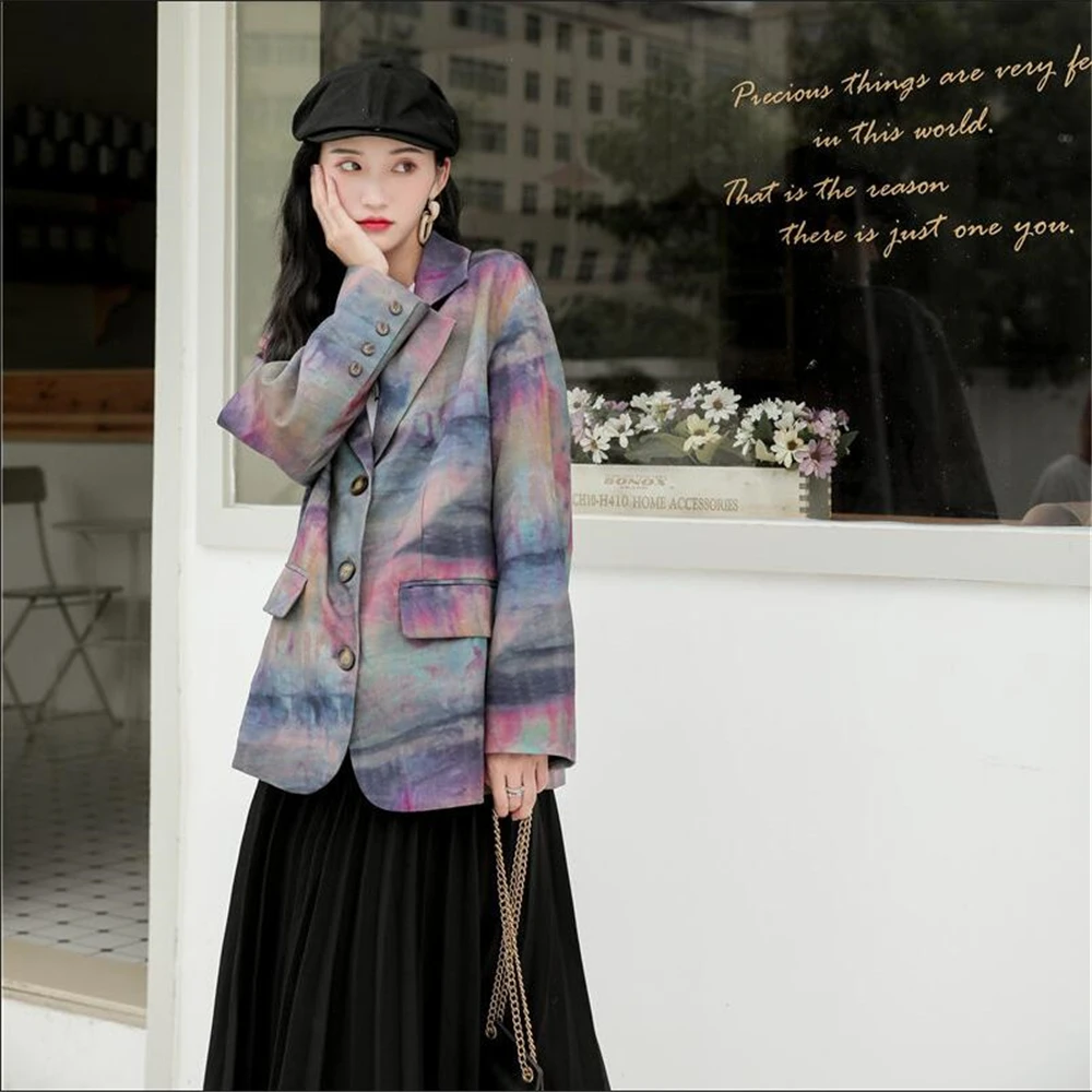 Ранняя весна 2020 новый дизайн женское короткое пальто свободная версия ретро