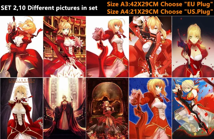 10 шт./лот аниме Fate EXTRA Nero красный/черный меч плакат наклейки игрушка Stay Night Altria