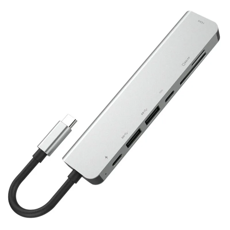 8in1 USB c концентратор thunderbolt 3 Тип c к HDMI 4 к UHD 87 Вт PD Быстрая зарядка USB3.0 концентратор 1000 Мбит/с конвертер передачи Тип c адаптер