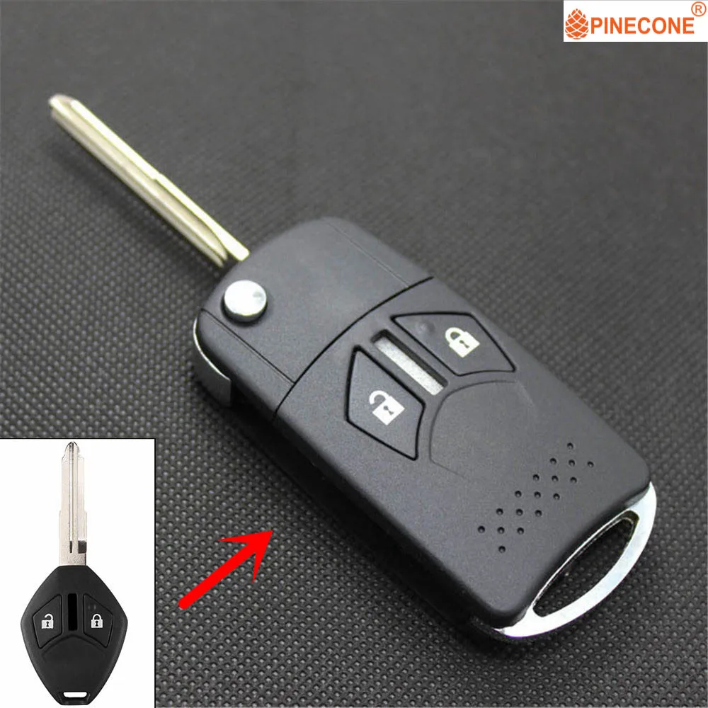 

PINECONE для ключа чехол для Mitsubishi Galant Eclipse, Lancer, 2 кнопки, модифицированный складной Автомобильный ключ, 1 шт.