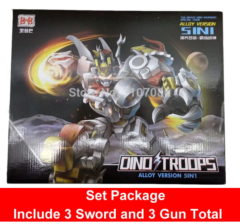 Set Wtih Box BMB трансформация Dinoking Volcanicus Grimlock Slag Sludge Snarl Swoop slash Dinobots 5в1 сплав фигурка робота игрушки - Цвет: Set Wtih Box