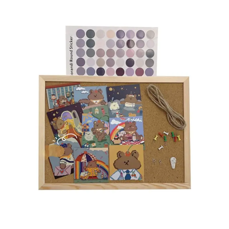 

Cork Wood Wall Hanging Message Bulletin Board Frame Notice Note Memo Board for Home Office Shop School