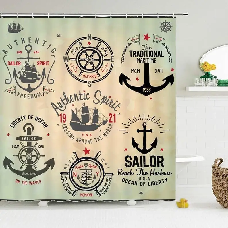 

Shower Curtain Nautical Bathroom Decoration