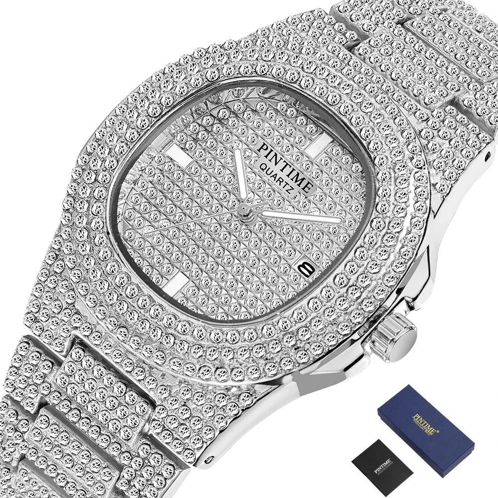 Мужские и женские кварцевые часы с золотым бриллиантом брендовые роскошные