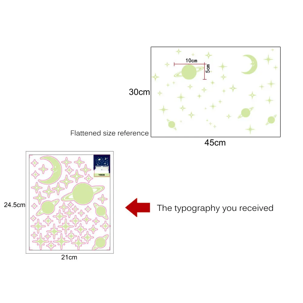 Светящиеся Настенные наклейки DIY Вселенная луна звезды светится в темноте для