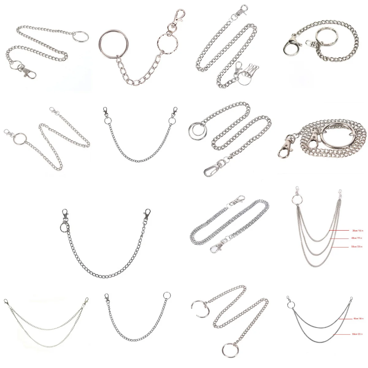Модный панк хип хоп трендовый пояс цепочка на талию Многослойные мужские брюки