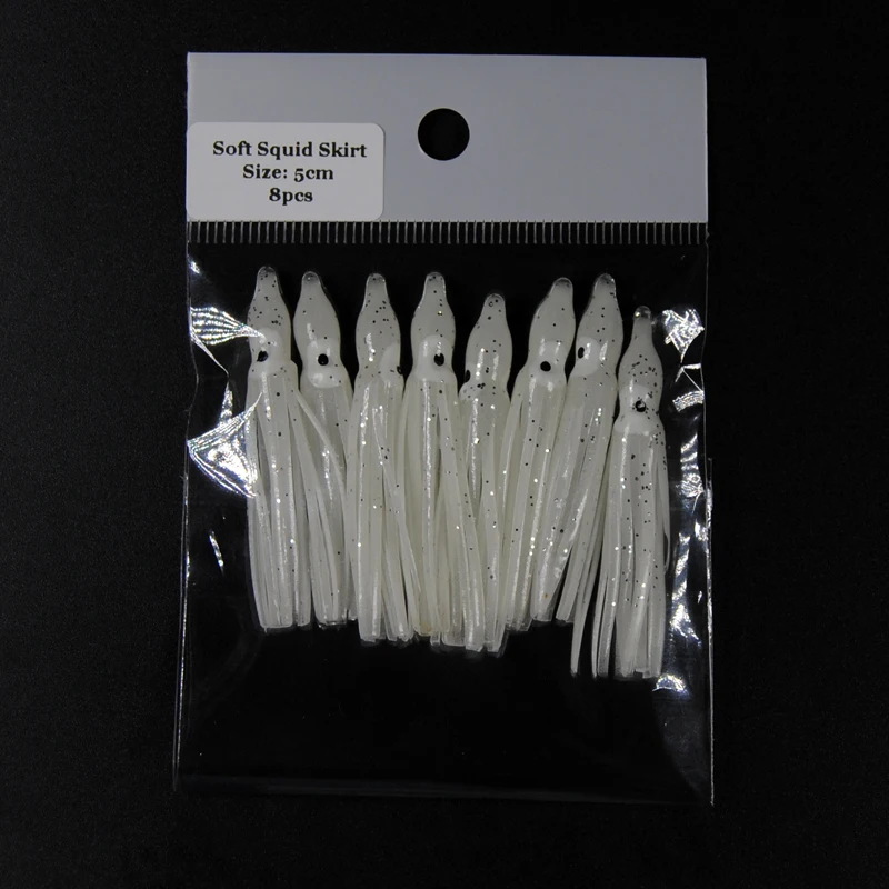 2 сумки = 16 шт. 5 см мягкий кальмар юбка рыболовные снасти Морская мягкие приманки